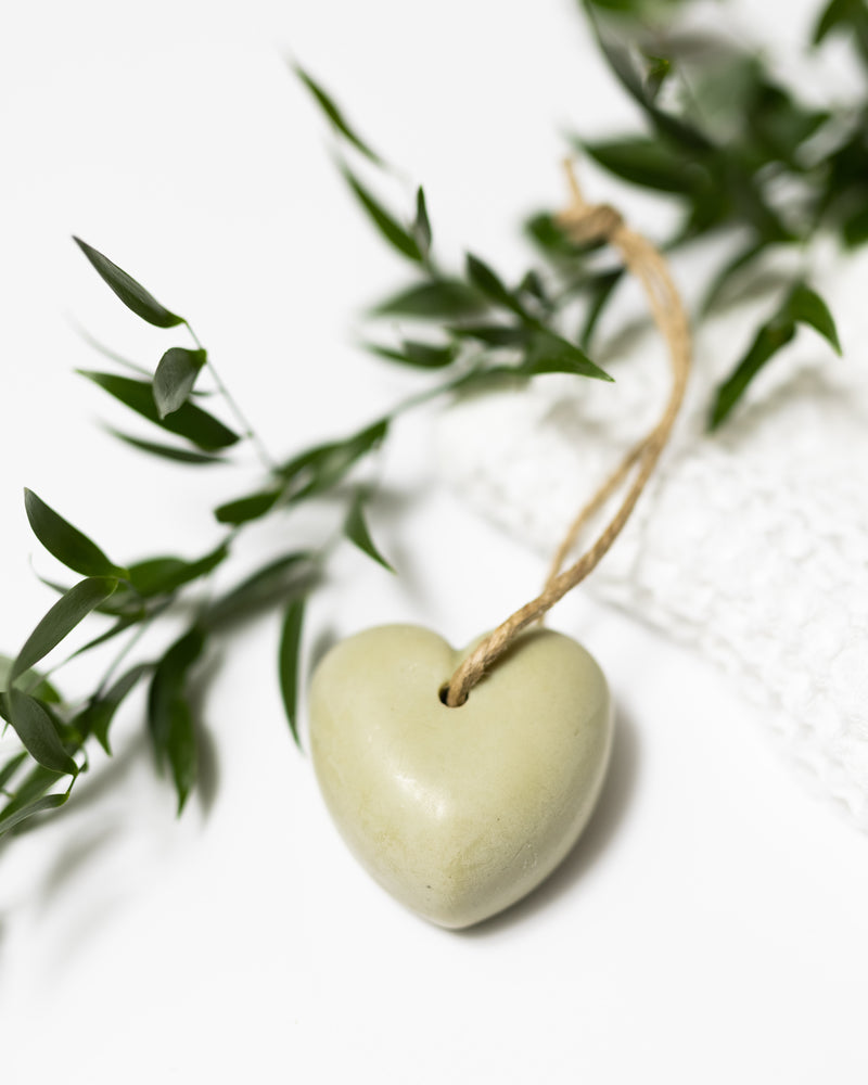 Green Clay Heart - Soap on a Rope