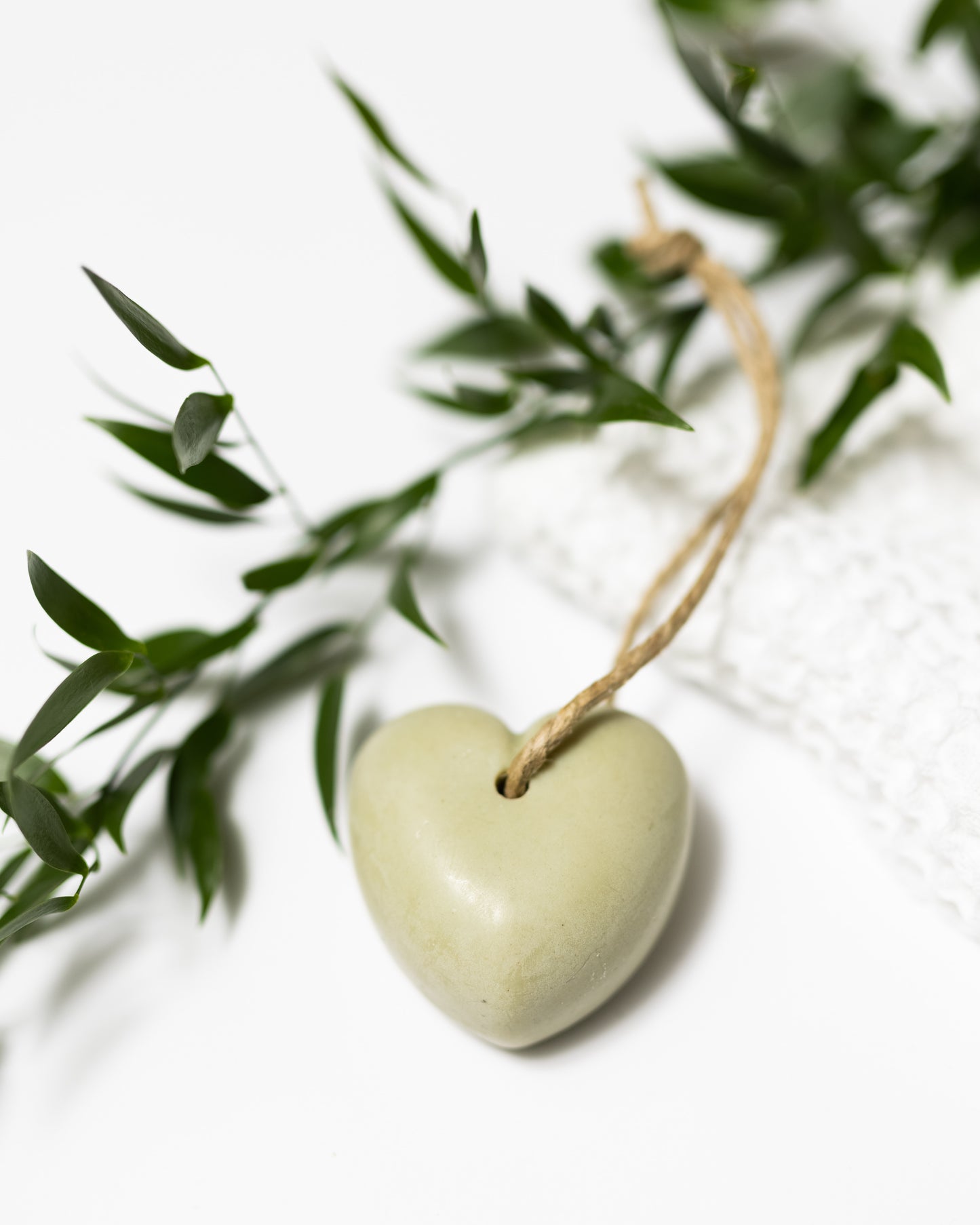 Green Clay Heart - Soap on a Rope