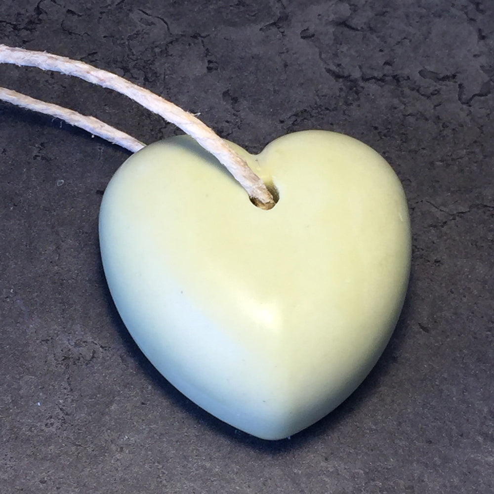 GREEN CLAY HEART - Soap on a rope